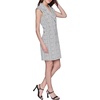 image:imageKARL LAGERFELD Paris Womens Abstract Jacquard Collared Sleeveless Blazer DressBlack  Soft White