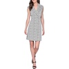 image:imageKARL LAGERFELD Paris Womens Abstract Jacquard Collared Sleeveless Blazer DressBlack  Soft White