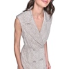 image:imageKARL LAGERFELD Paris Womens Abstract Jacquard Collared Sleeveless Blazer DressTruffle  Soft White