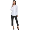 image:imageKARL LAGERFELD Paris Womens Collared RuffleFront Button Up BlouseSoft White