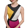 image:imageKARL LAGERFELD Paris Womens Colorblock Satin Sleeveless Midi DressBlack French Fuschia