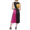 image:imageKARL LAGERFELD Paris Womens Colorblock Satin Sleeveless Midi DressBlack French Fuschia