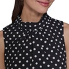 image:imageKARL LAGERFELD Paris Womens Mock Neck Patterned Contrasting Colors Midi DressBlackSoft White