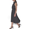 image:imageKARL LAGERFELD Paris Womens Mock Neck Patterned Contrasting Colors Midi DressBlackSoft White