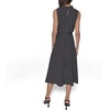 image:imageKARL LAGERFELD Paris Womens Mock Neck Patterned Contrasting Colors Midi DressBlackSoft White