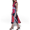 image:imageKARL LAGERFELD Paris Womens Mock Neck Patterned Contrasting Colors Midi DressChambray BlueSunset Coral Multi