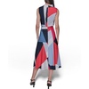 image:imageKARL LAGERFELD Paris Womens Mock Neck Patterned Contrasting Colors Midi DressChambray BlueSunset Coral Multi