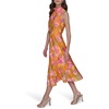image:imageKARL LAGERFELD Paris Womens Mock Neck Patterned Contrasting Colors Midi DressPersimmon Multi