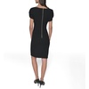 image:imageKARL LAGERFELD Short Ruched Sleeve Jewel Neck Sheath Mini DressBlack