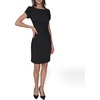 image:imageKARL LAGERFELD Short Ruched Sleeve Jewel Neck Sheath Mini DressBlack