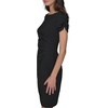 image:imageKARL LAGERFELD Short Ruched Sleeve Jewel Neck Sheath Mini DressBlack