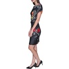 image:imageKARL LAGERFELD Short Ruched Sleeve Jewel Neck Sheath Mini DressBlack Combo