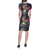 image:imageKARL LAGERFELD Short Ruched Sleeve Jewel Neck Sheath Mini DressBlack Combo