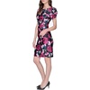image:imageKARL LAGERFELD Short Ruched Sleeve Jewel Neck Sheath Mini DressBlackWine Multi