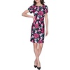 image:imageKARL LAGERFELD Short Ruched Sleeve Jewel Neck Sheath Mini DressBlackWine Multi