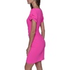 image:imageKARL LAGERFELD Short Ruched Sleeve Jewel Neck Sheath Mini DressBright Fuschia