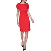 image:imageKARL LAGERFELD Short Ruched Sleeve Jewel Neck Sheath Mini DressFiery Red