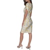 image:imageKARL LAGERFELD Short Ruched Sleeve Jewel Neck Sheath Mini DressFresia Yellow Multi