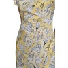 image:imageKARL LAGERFELD Short Ruched Sleeve Jewel Neck Sheath Mini DressFresia Yellow Multi
