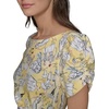 image:imageKARL LAGERFELD Short Ruched Sleeve Jewel Neck Sheath Mini DressFresia Yellow Multi