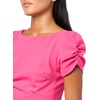 image:imageKARL LAGERFELD Short Ruched Sleeve Jewel Neck Sheath Mini DressFuschia
