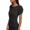 image:imageKARL LAGERFELD Short Ruched Sleeve Jewel Neck Sheath Mini DressMidnight Black