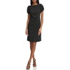 image:imageKARL LAGERFELD Short Ruched Sleeve Jewel Neck Sheath Mini DressMidnight Black