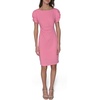 image:imageKARL LAGERFELD Short Ruched Sleeve Jewel Neck Sheath Mini DressPink Sherbert