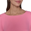 image:imageKARL LAGERFELD Short Ruched Sleeve Jewel Neck Sheath Mini DressPink Sherbert