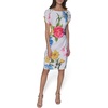 image:imageKARL LAGERFELD Short Ruched Sleeve Jewel Neck Sheath Mini DressSoft White Multi