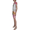 image:imageKARL LAGERFELD Short Ruched Sleeve Jewel Neck Sheath Mini DressSoft WhiteCamelia Combo