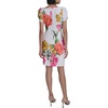 image:imageKARL LAGERFELD Short Ruched Sleeve Jewel Neck Sheath Mini DressSoft WhiteCamelia Combo