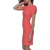 image:imageKARL LAGERFELD Short Ruched Sleeve Jewel Neck Sheath Mini DressSunset Coral