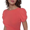 image:imageKARL LAGERFELD Short Ruched Sleeve Jewel Neck Sheath Mini DressSunset Coral