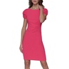 image:imageKARL LAGERFELD Short Ruched Sleeve Jewel Neck Sheath Mini DressTeaberry