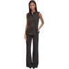 image:imageKARL LAGERFELD Sleeveless Collared Button Front BlouseBlack