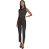 image:imageKARL LAGERFELD Sleeveless Collared Button Front BlouseBlackSoft White
