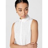 image:imageKARL LAGERFELD Sleeveless Collared Button Front BlouseWhite