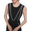 image:imageKARL LAGERFELD Womens Belted Scuba Crepe Sleeveless JumpsuitBlack Soft White