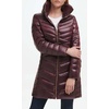 image:imageKARL LAGERFELD Womens Chevron Quilted Full Length Puffer JacketQuilted Sangria