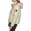 image:imageKARL LAGERFELD Womens Chevron Quilted Short PufferAdjustable Hem Sand
