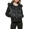 image:imageKARL LAGERFELD Womens Chevron Quilted Short PufferLogo Black