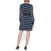 image:imageKARL LAGERFELD Womens Crinkle Chiffon Illusion Sleeves Round Neck a Line DressSoft White Veridian Green