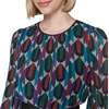 image:imageKARL LAGERFELD Womens Crinkle Chiffon Illusion Sleeves Round Neck a Line DressSoft White Veridian Green