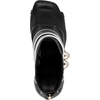 image:imageKARL LAGERFELD Womens Delainey Peep Toe Sandal Bootie With Pearl EmbellishmentsBlackBright White