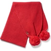 image:imageKARL LAGERFELD Womens Double Pom Knit ScarfRed