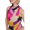 image:imageKARL LAGERFELD Womens Halter Neck Silky Crepe Colorful Geo Print Midi DressFrench Fuschia Combo