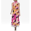 image:imageKARL LAGERFELD Womens Halter Neck Silky Crepe Colorful Geo Print Midi DressFrench Fuschia Combo