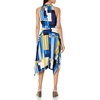 image:imageKARL LAGERFELD Womens Handkerchief Detail Colorblock DressLapis BlueGold Fusion Multi