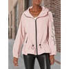 image:imageKARL LAGERFELD Womens Karl Lagerfeld Paris Womens Lightweight Softshell JacketShort Anorack Sinched Waist Blush